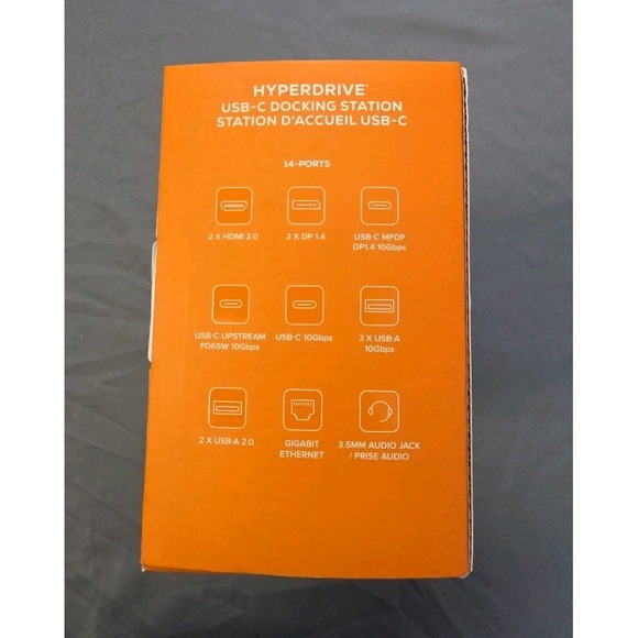 Hyper HyperDrive 14-Port USB-C Docking Station HD-GD1000-US-50 2 X HDMI 2.0 - Picture 7 of 7